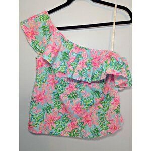 Lilly Pulitzer womens size small Zeldie floral multicolor off the shoulder shirt